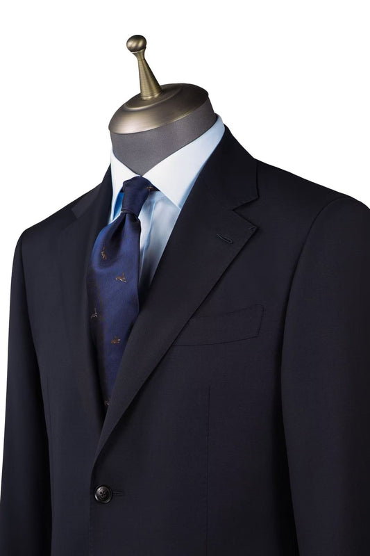 BANG&MAIZE Italy 1881 Deep Navy 100% Wool Handmade Bespoke Suit Set – Business Casual 1002