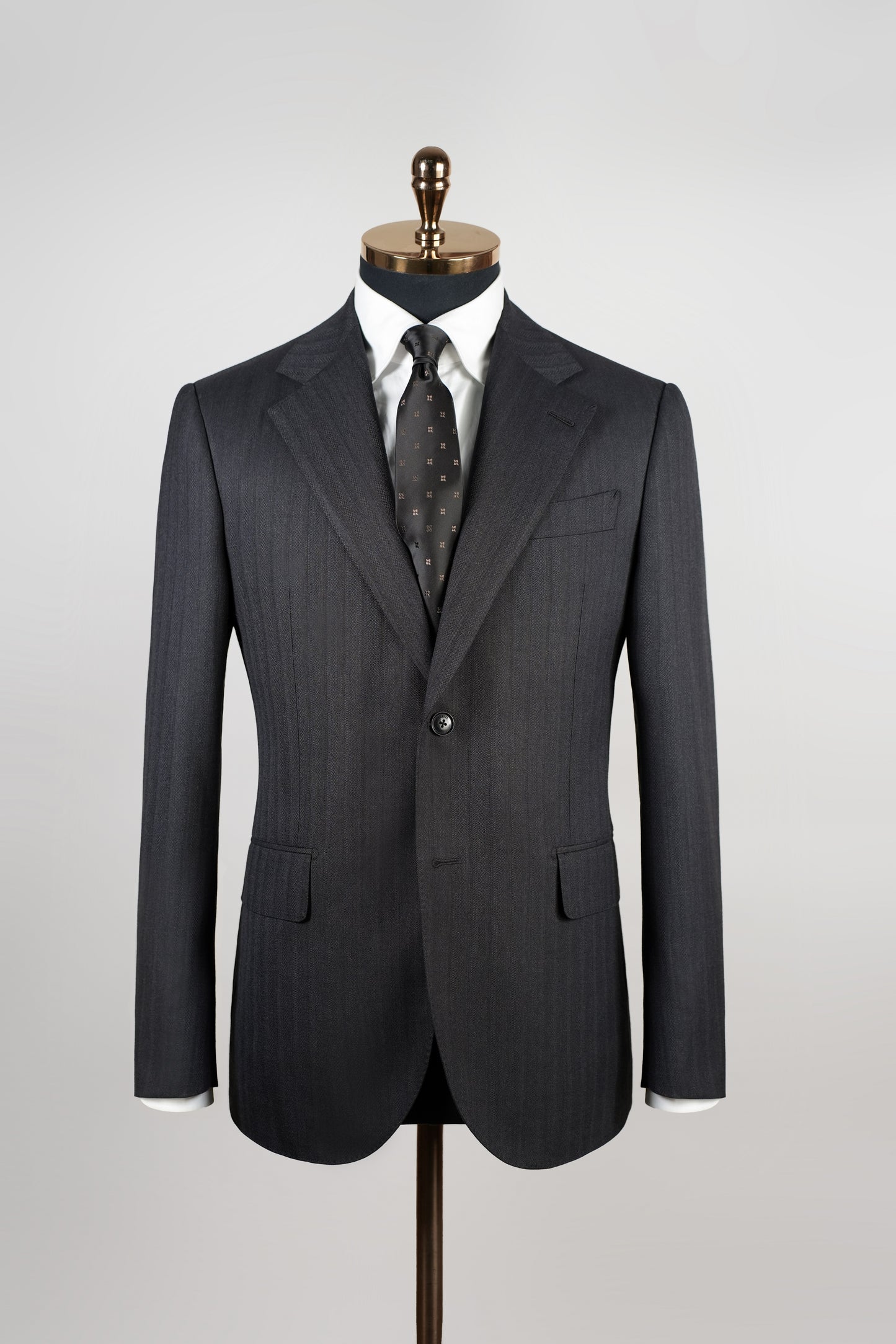 Imported 100% Wool Dark Grey Crocodile Print Slim-fit Casual Men‘s Business Suits