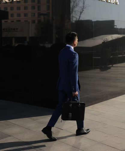 Imported 100% Wool Sapphire Blue Slim-fit Casual Men‘s Business Suits