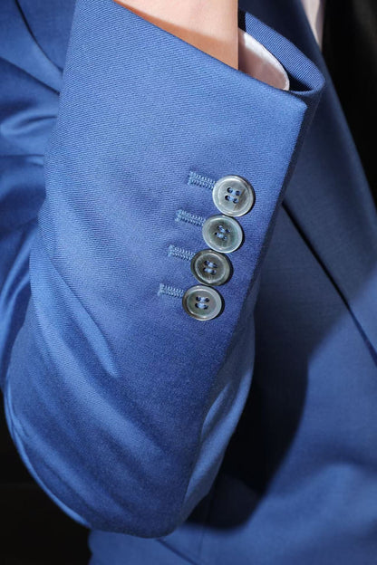 Imported 100% Wool Sapphire Blue Slim-fit Casual Men‘s Business Suits