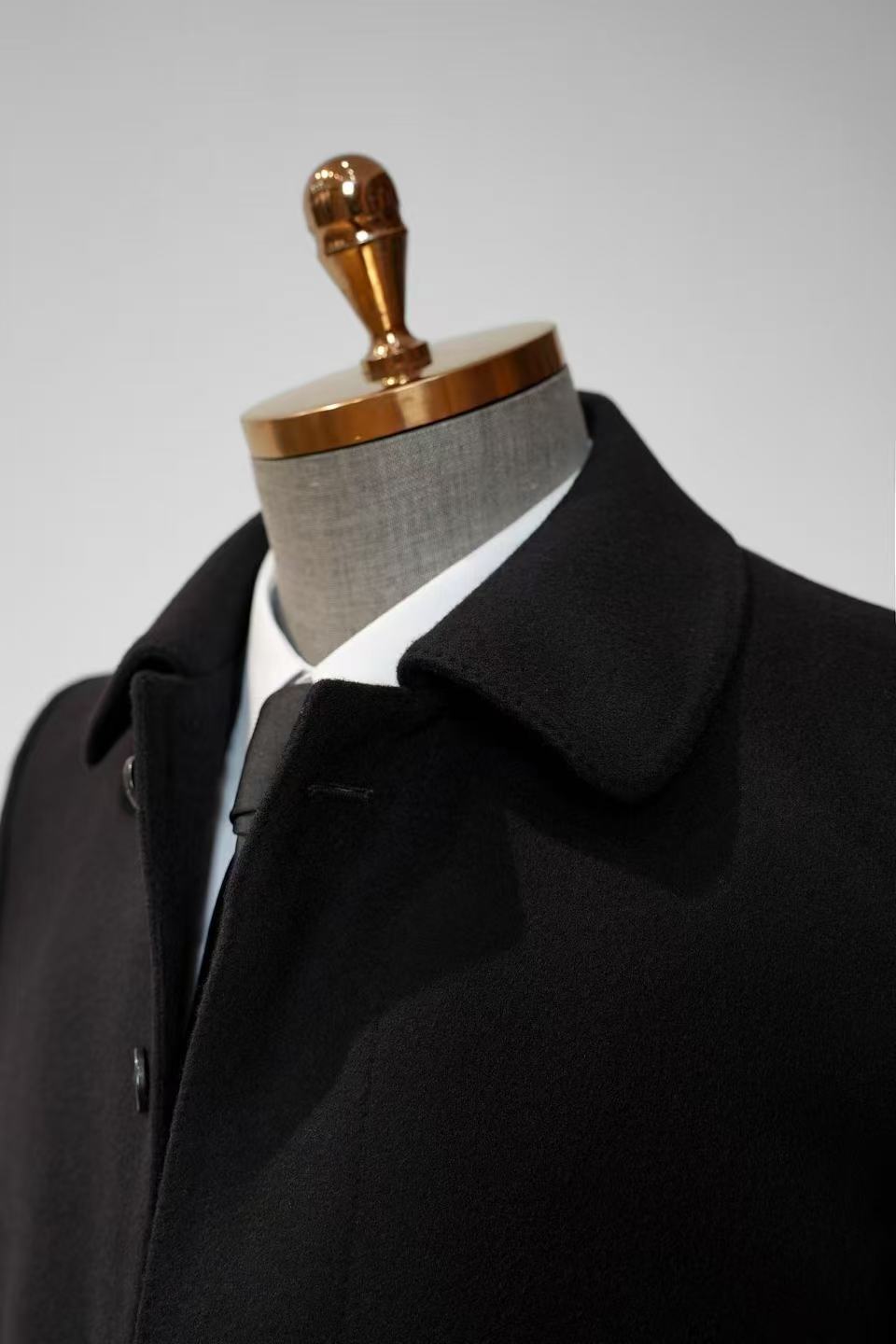 【Australian Texture】Autumn winter Shirt Collar Single-breasted Mid-length Men‘s 100% Whole Wool Coat