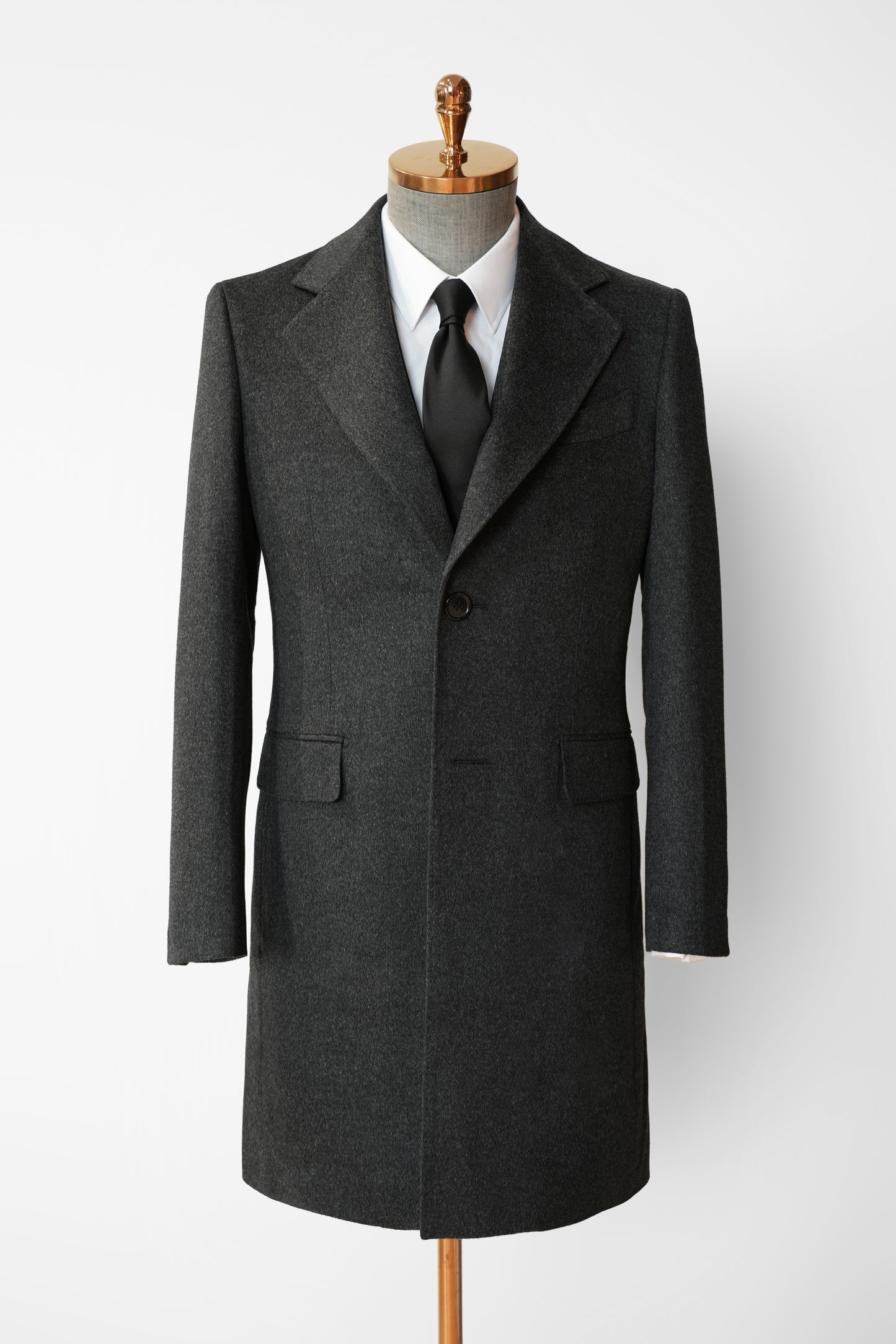 【Australian Texture】Autumn Winter Notched Lapel Single-breasted Mid-length Men‘s 100% Whole Wool Coat