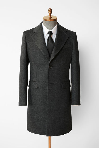 【Australian Texture】Autumn Winter Notched Lapel Single-breasted Mid-length Men‘s 100% Whole Wool Coat