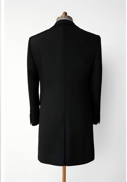 【Australian Texture】Autumn Winter Notched Lapel Single-breasted Mid-length Men‘s 100% Whole Wool Coat