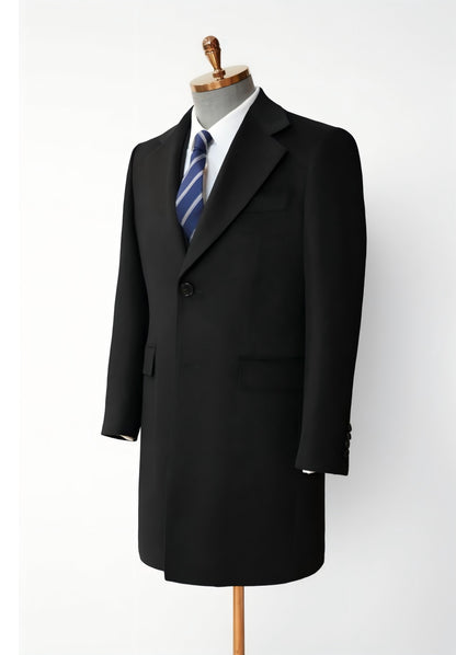 【Australian Texture】Autumn Winter Notched Lapel Single-breasted Mid-length Men‘s 100% Whole Wool Coat