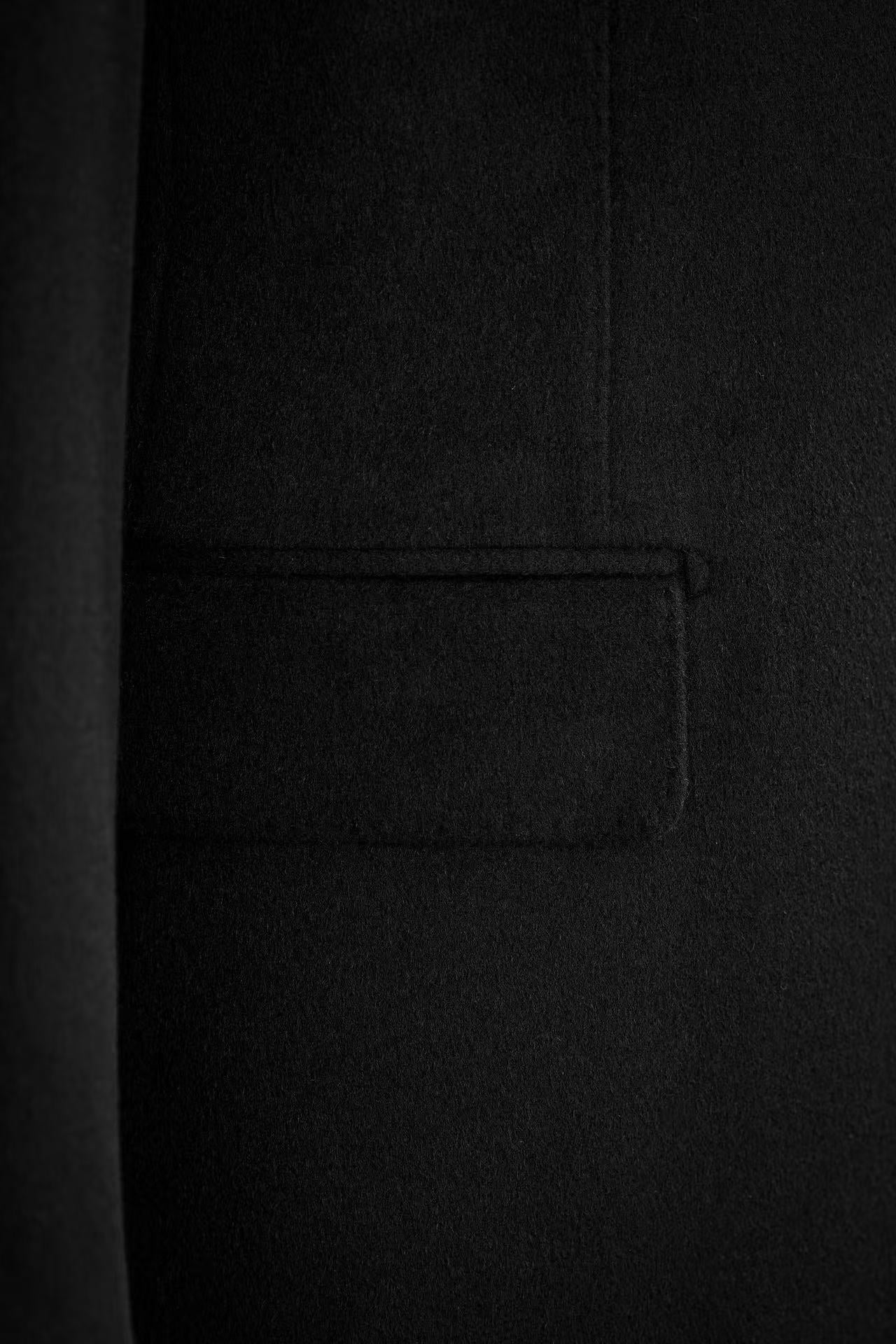 【Australian Texture】Autumn Winter Notched Lapel Single-breasted Mid-length Men‘s 100% Whole Wool Coat