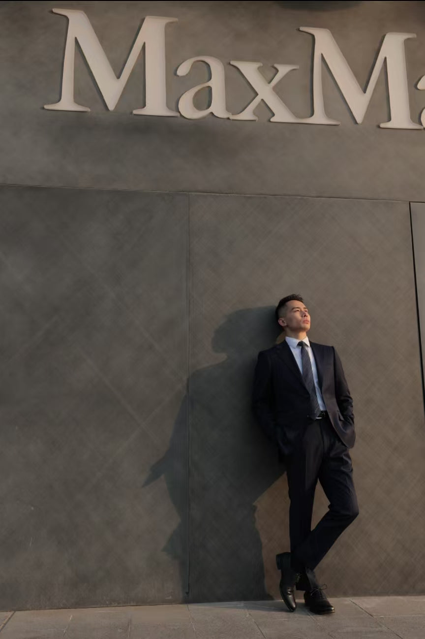 Imported 100% Wool Prussian Blue Slim-fit Casual Men‘s Business Suits