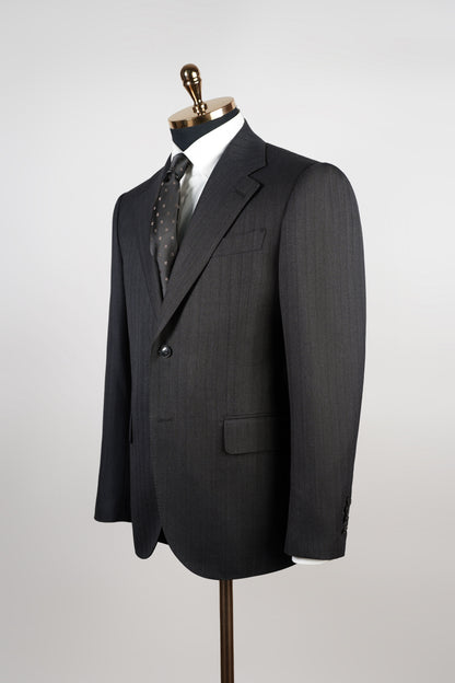 Imported 100% Wool Dark Grey Crocodile Print Slim-fit Casual Men‘s Business Suits