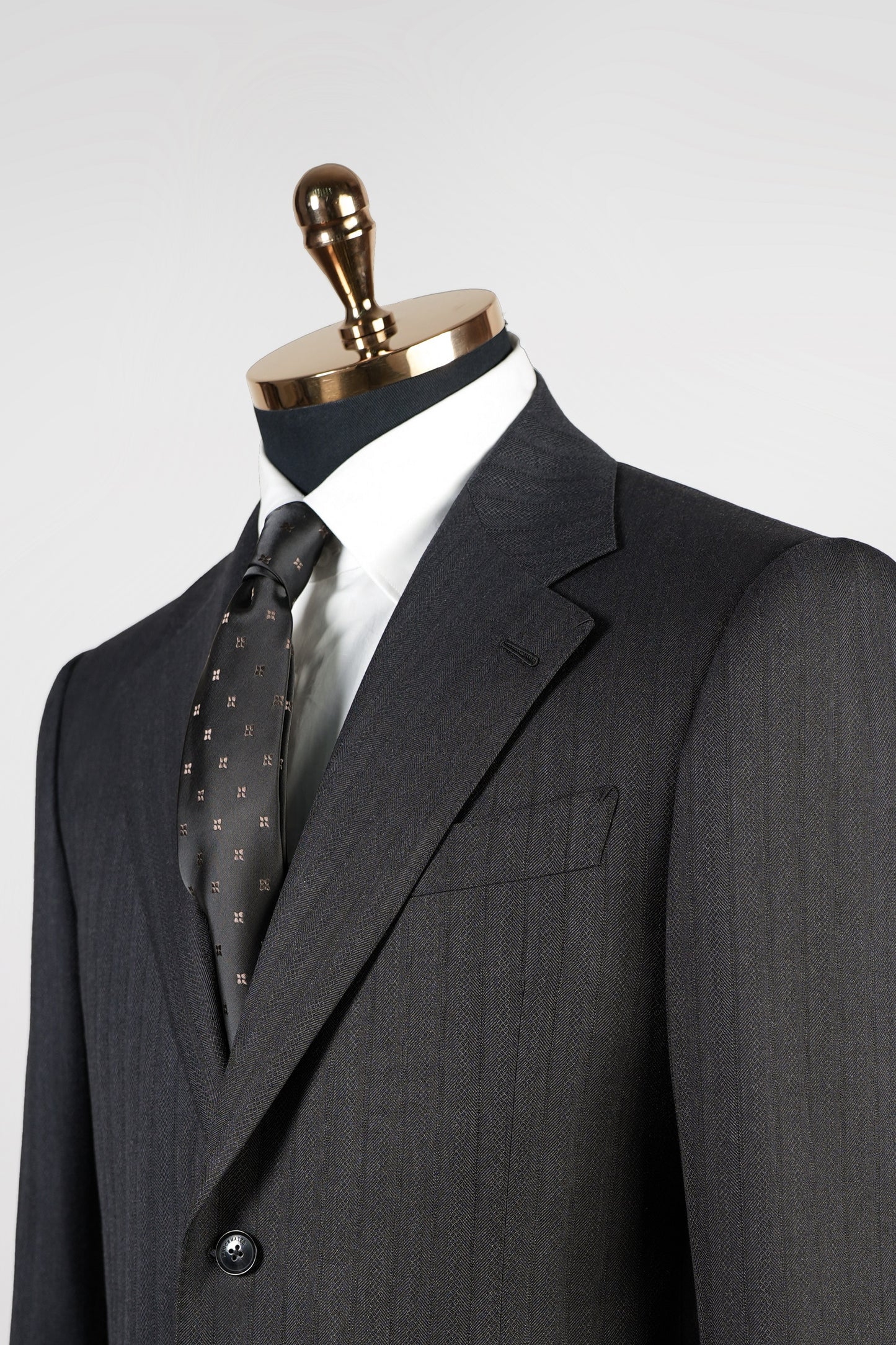 Imported 100% Wool Dark Grey Crocodile Print Slim-fit Casual Men‘s Business Suits