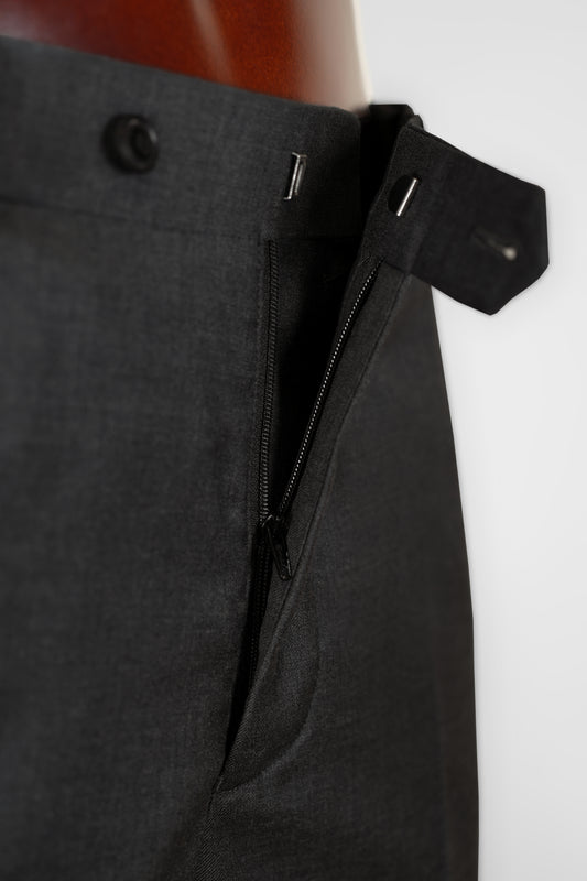 BANG&MAIZE/100% Pure Wool Luxury Charcoal Gray Leisure Business Slim Fit Suit Trousers【Haute Couture craftsmanship】