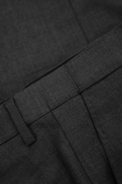 BANG&MAIZE/100% Pure Wool Luxury Charcoal Gray Leisure Business Slim Fit Suit Trousers【Haute Couture craftsmanship】