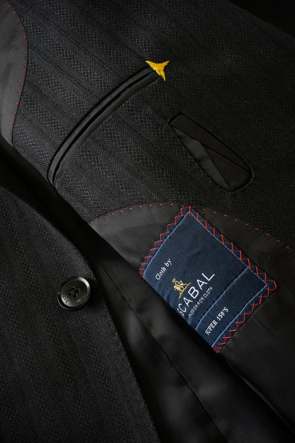 Imported 100% Wool Dark Grey Crocodile Print Slim-fit Casual Men‘s Business Suits