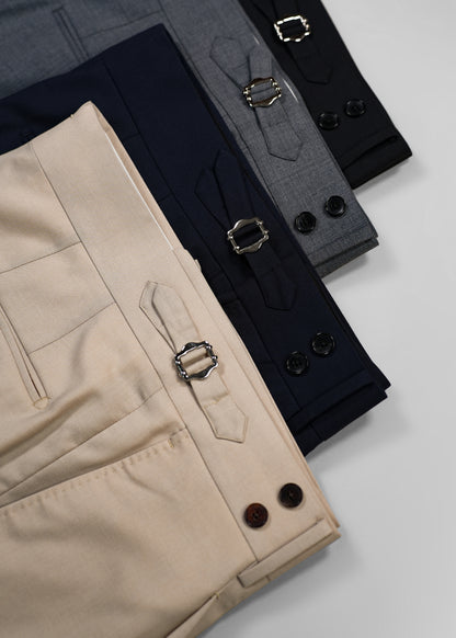 【Machine Washed】100% Wool Men's Business Straight Pants Comfortable And Versatile Suit Trousers