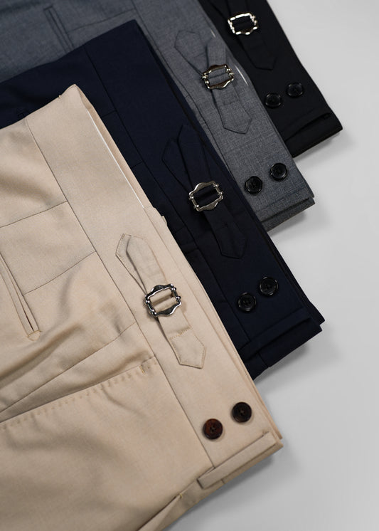 【Machine Washed】100% Wool Men's Business Straight Pants Comfortable And Versatile Suit Trousers