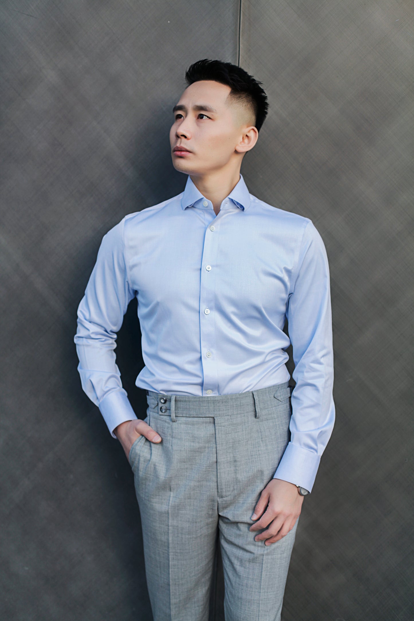 180S Bamboo Fiber Fabric Windsor Collar Luxury Slim Fit Business Spandex Comfort Easiest Shirt