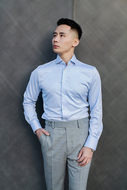 180S Bamboo Fiber Fabric Windsor Collar Luxury Slim Fit Business Spandex Comfort Easiest Shirt